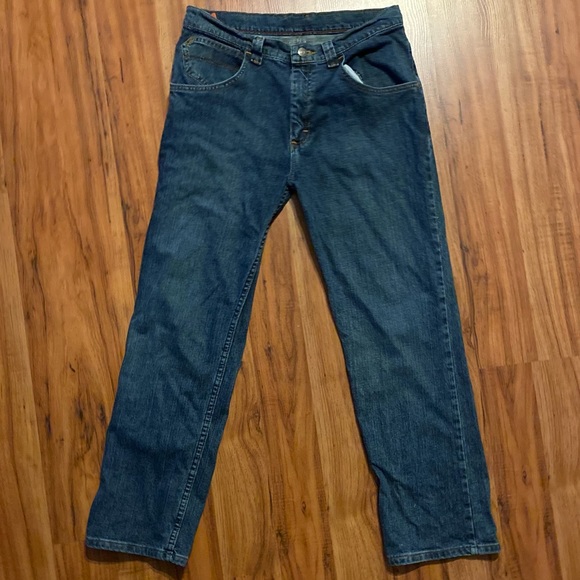 Wrangler Boy’s Denim Jeans Size 16 Husky with Adjustable Waistband Darkwash - Picture 1 of 9